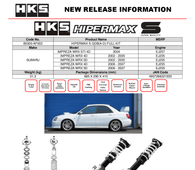 SUBARU IMPREZA WRX 02-07/IMPREZA WRX STI 2004 - HKS HIPERMAX S SERIES