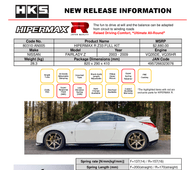 NISSAN 350Z(Z33) 03-08 - HKS HIPERMAX R COILOVER